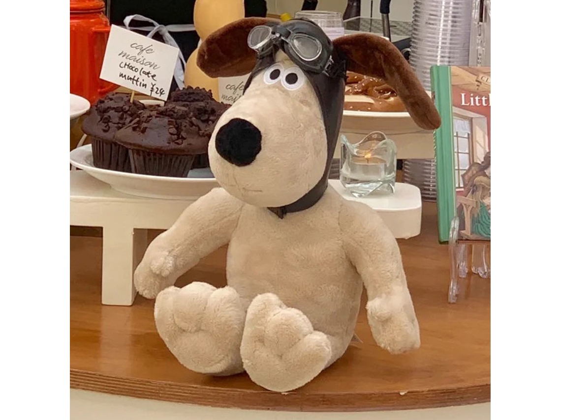 Primerox brinquedo de Pelúcia Cão Adorável Curto com Chapéu Piloto Decorativo Cartoon Animado 23cm