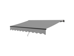 Toldo Manual Retrátil 360x220cm (alumínio, Manivela, Uv30+, Cinza)