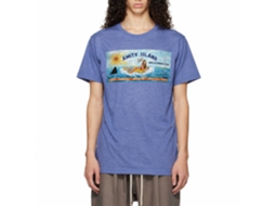 Rockinstone Jaws Movie Billboard2 Heather Light Blue Adult T-shirt Size:xl