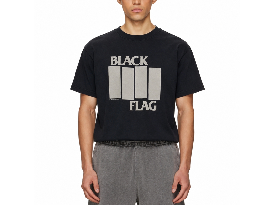 Black Flag Bars Logo T-shirt Black Unisex Adults Size:xxxl