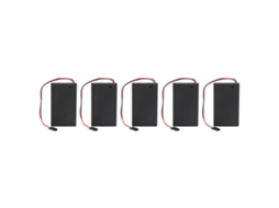 5 Peças Porta Pilhas Aaa X3 com Tampa e Interruptor S/MARCA