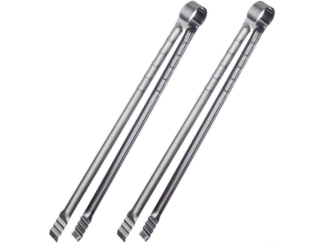 Conjunto De 2 Pinças Aço Inoxidável Para Churrasco, Pinças Robustas Com Cabo Longo Para Cozinhar Ao Ar Livre, Utensílio