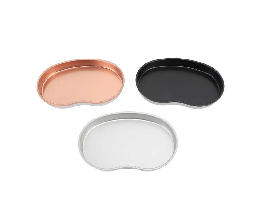 Bandeja De Unhas De Aço Inoxidável Oval Para Maquiagem, Bijuterias E Decoração De Mesa - Preto, Prata, Ouro Champagne
