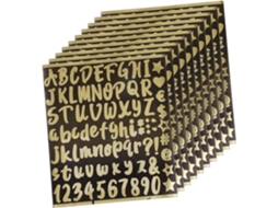 10 Folhas De Adesivos Refletivos Autoadesivos Com Letras E Números, Polegar Dourado, Para Caixa De Correio