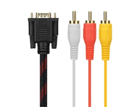 Cabo adaptador,cabo rca cabo de áudio rca vga para cabo av 15 pinos para 3 adaptador de cabo de áudio rca av para zmliyecqnq