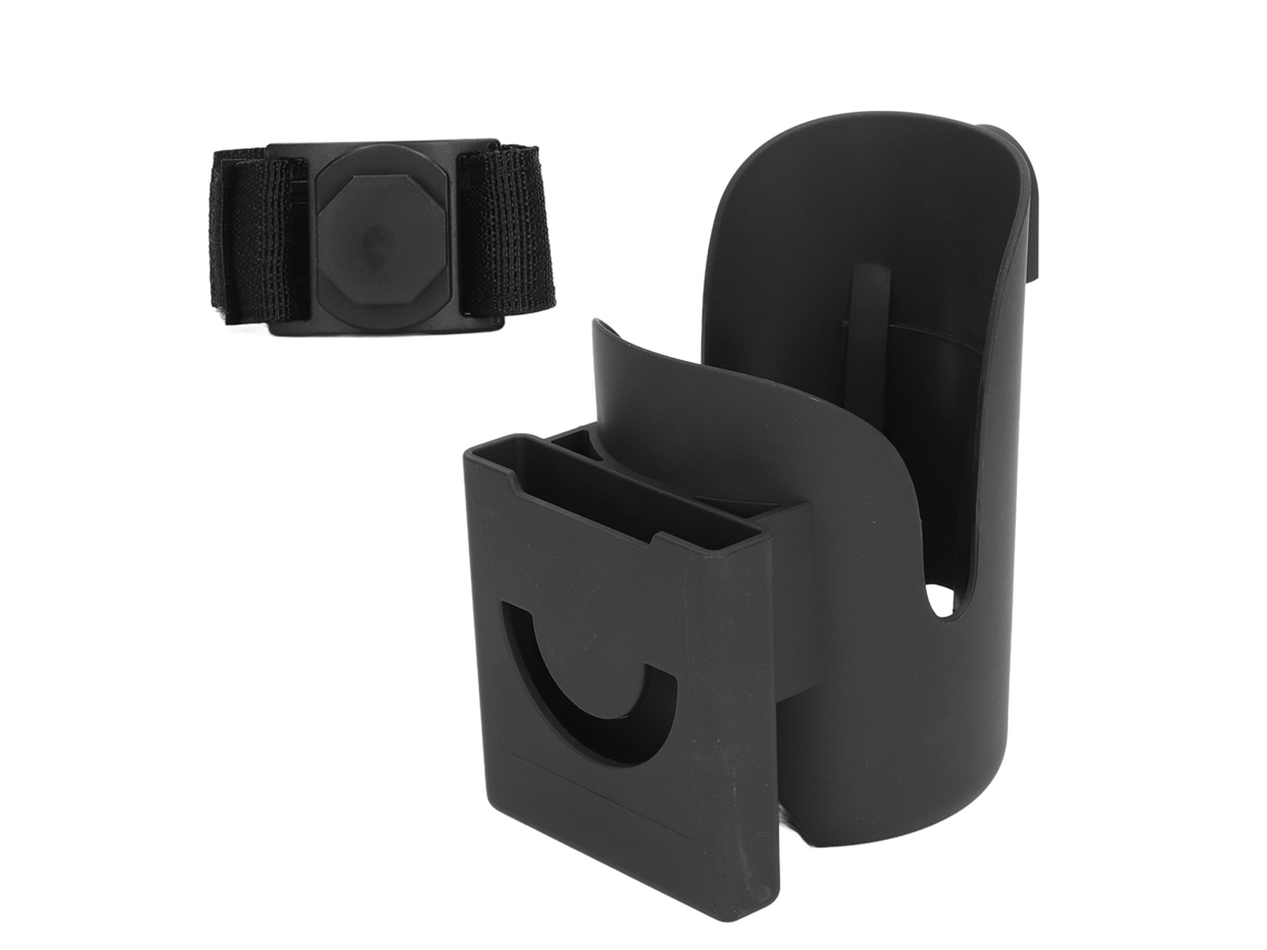Suporte Universal Ajustável Para Copos De Carrinho De Bebê Com Compartimento Para Celular E Suporte Para Mamadeira.