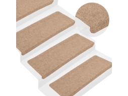 Tapetes De Escada Autoadesivos 15 Pcs 65x24,5x3,5 Cm Bege