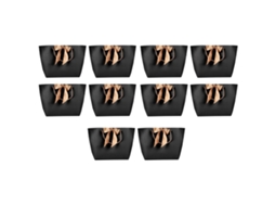 10 Sacolas De Presente De Papel Preto Com Alça Dourada 2#