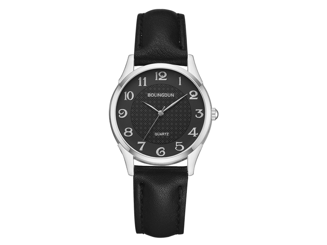 Relógio de Pulso de Quartzo com Pulseira de Couro, Design Elegante e Moderno, para Uso Diário