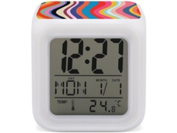 Despertador Digital Infantil, Com Padrão De Listras Onduladas Luminosas, 7 Cores, Ideal Para Decoração De Quarto
