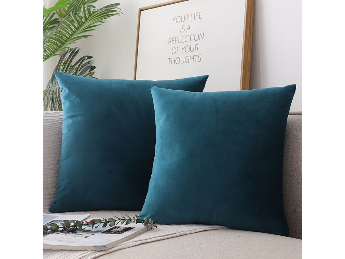 2026 funda de Almohada Cuadrada de Terciopelo Suave, Decorativa de Cor Sólida, 20x20 Polegadas/50x50 Cm, Índigo