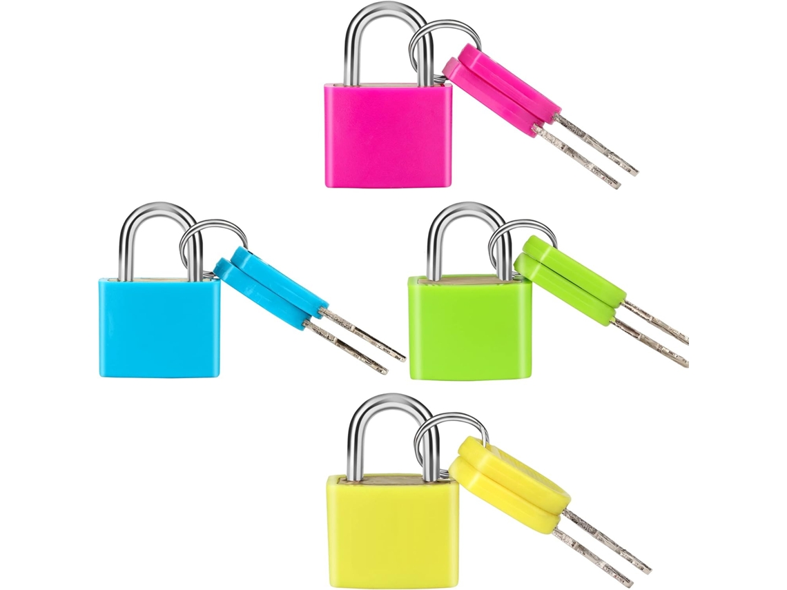 Cadeado de Combinação para Bagagem, 4 Unidades, Cadeado Antifurto com Núcleo de Cobre, Adequado para Mochilas, Malas e Armários BRILVIBERA