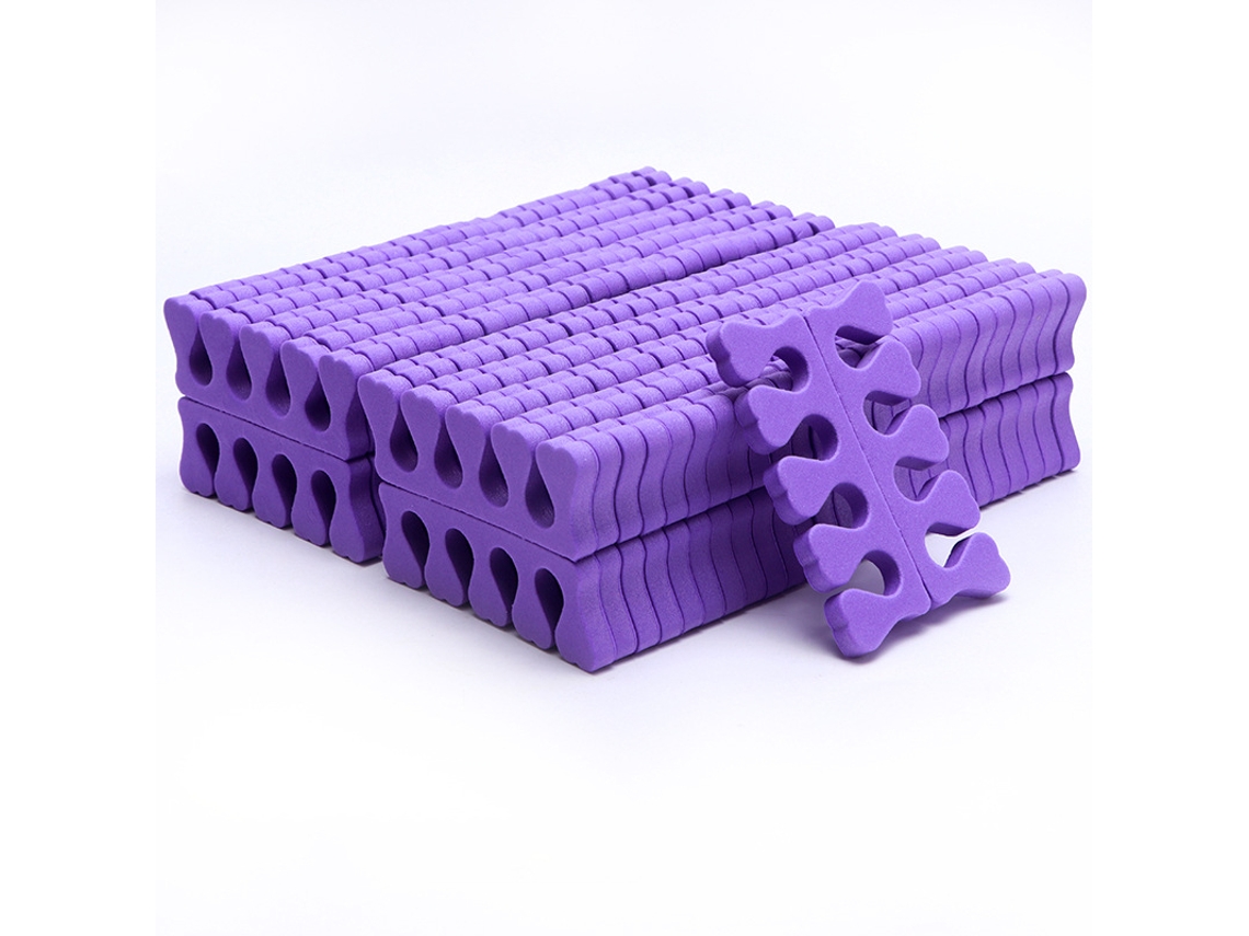 100 Separadores De Dedos De Espuma Suave Para Uñas Y Pies, Herramienta De Manicura Y Pedicura Morado