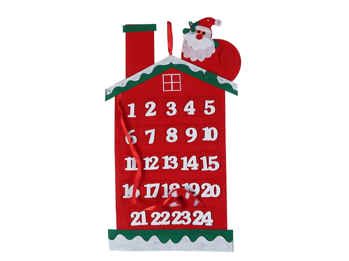 Calendário De Advento De Natal Com Padrões Bonitos De Feltro