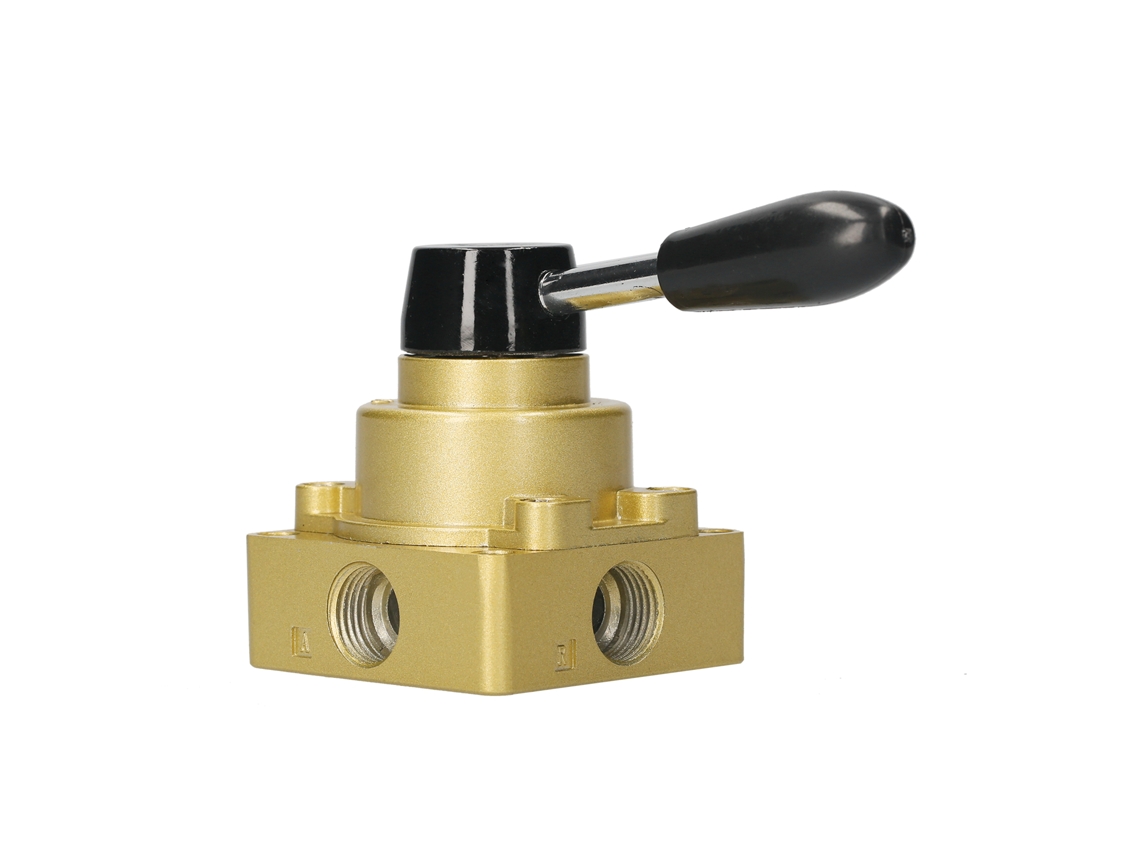 Válvula Pneumática Manual de Alavanca Rotativa 4 Vias, 3 Posições, 1/2 Polegada S/MARCA