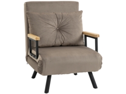 Sofá-cama Estofado 3 Em 1 Com Encosto Reclinável Em 5 Posições E Almofada, 63x73x81 Cm, Cinza