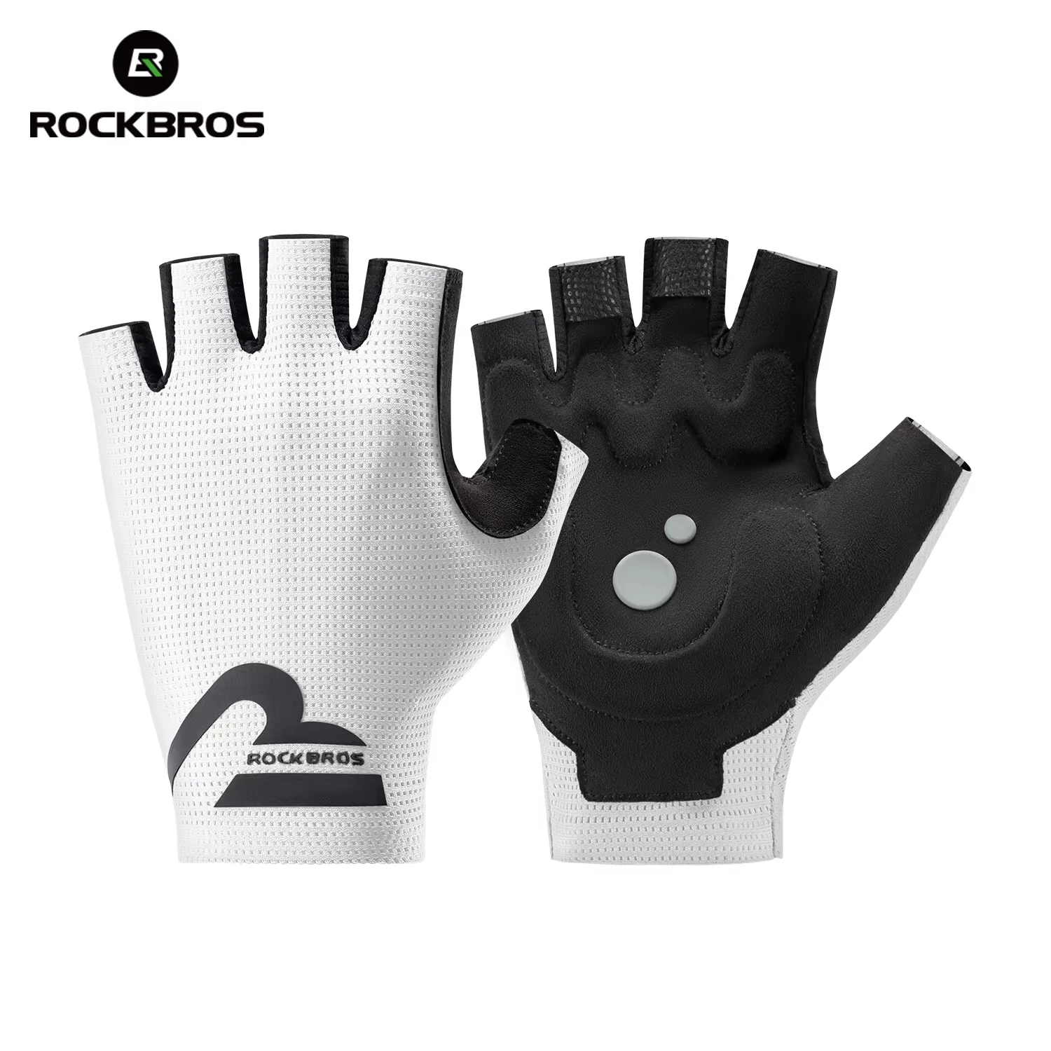 (brancas, Tamanho Xl) Luvas De Ciclismo, Alta Elasticidade E Absorção De Impacto, Design De Meio Dedo, Respiráveis E Antiderrapantes.