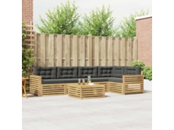 Vidaxl Conjunto De Sofás Para Exterior 6 Unid. Branco E Antracite