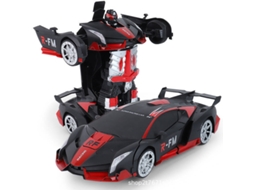 Carro AEA Transformável em Robô Preto e Vermelho (Idade Mínima Recomendada: 3)