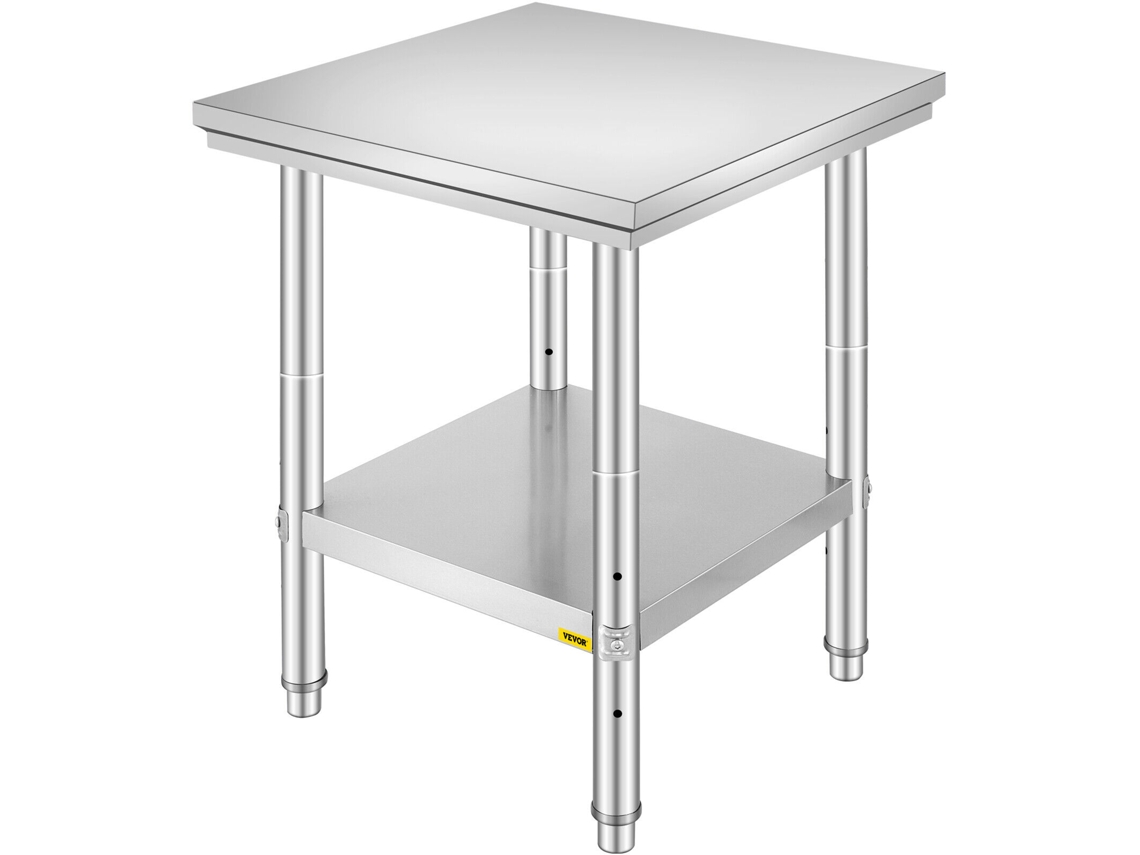 Vevor Mesa de Preparação de Cozinha de Aço Inoxidável 60 X 60 X 80 Cm
