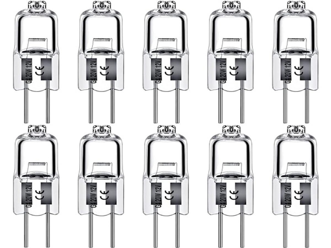 Lurelia Pack De 20 Lâmpadas Halógenas G4 10w 12v 150lm, Branca Quente, Regulável, Sem Cintilação, Alta Claridade