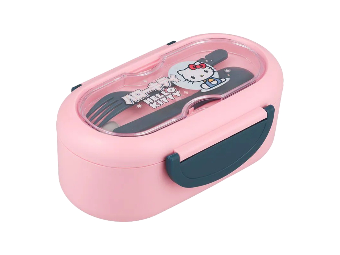 Lancheira Bento Hello Kitty Com Talheres 84501
