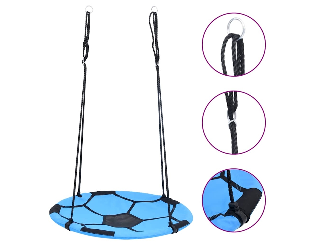 Vidaxl Baloiço Estilo Ninho Com Tema De Futebol 100 Cm