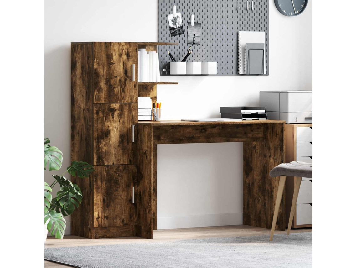 Vidaxl Mesa Carvalho Defumado 133.5 X 50 X 124 Cm 2 Unid.
