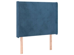Cabeceira de cama VIDAXL Azul Veludo (83x16x128 cm )