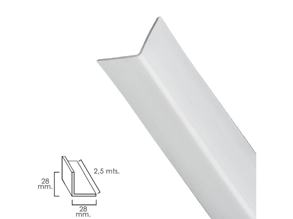 Perfil Pvc Ângulo 25X25 mm Barra Branca 2.6 Metros WOLFPACK LINEA PROFESIONAL
