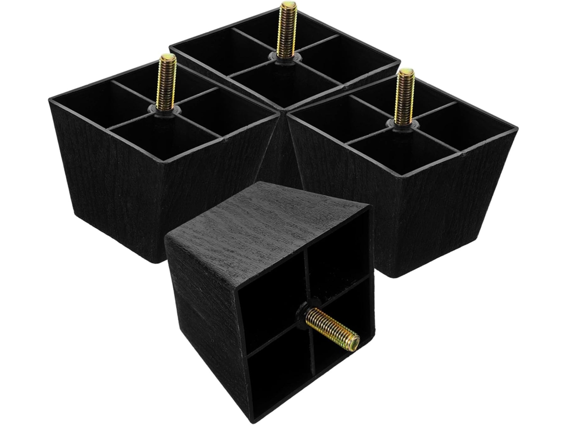 Conjunto De 4 Pés Quadrados Reforçados Para Sofá, Substituição De Pés Sofá Para Móveis, Cadeiras E Mesas Com Ajuste De