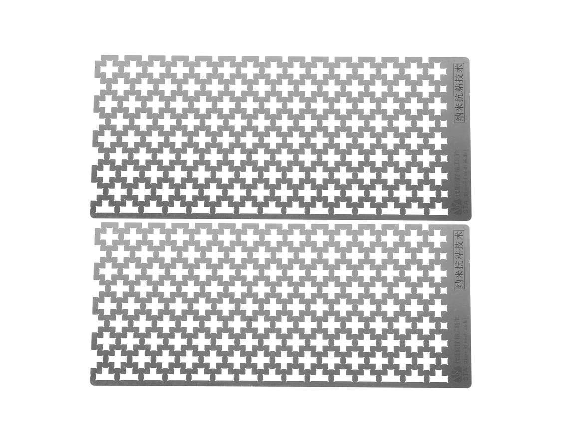 2 Réguas Para Pintura Com Strass Régua De Malha 5d Em Aço Inoxidável Grades Branco Aplicação Quadrado, Strass Parcial E