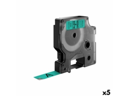Cinta Laminada para Máquinas Rotuladoras DYMO D1 (Verde -5 Unidades - 12mm)