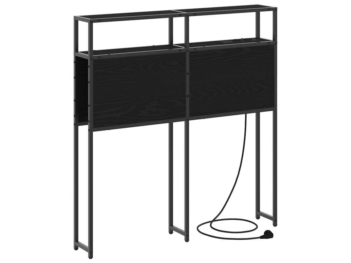 Conjunto 1 Armazenamento De Cabeceira Vidaxl Preto Derivados De Madeira (98 Cm)