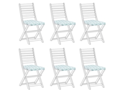 Conjunto De 6 Almofadas Para Cadeiras De Jardim Tolve 39 X 31 Cm Verde Menta