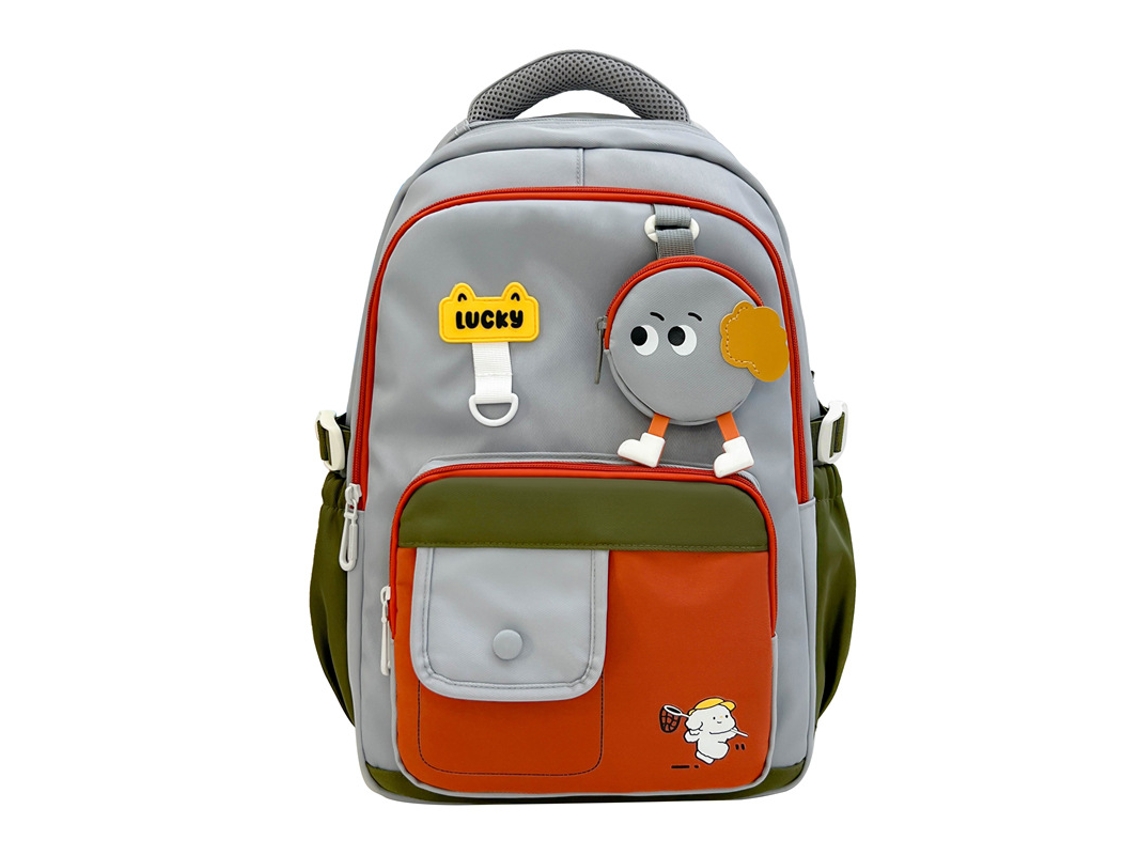Mochila Escolar De Gola, Leve, Em Nylon Impermeável, Adequada Para Uso Diário Na Escola, Viagens, Etc. Cinza