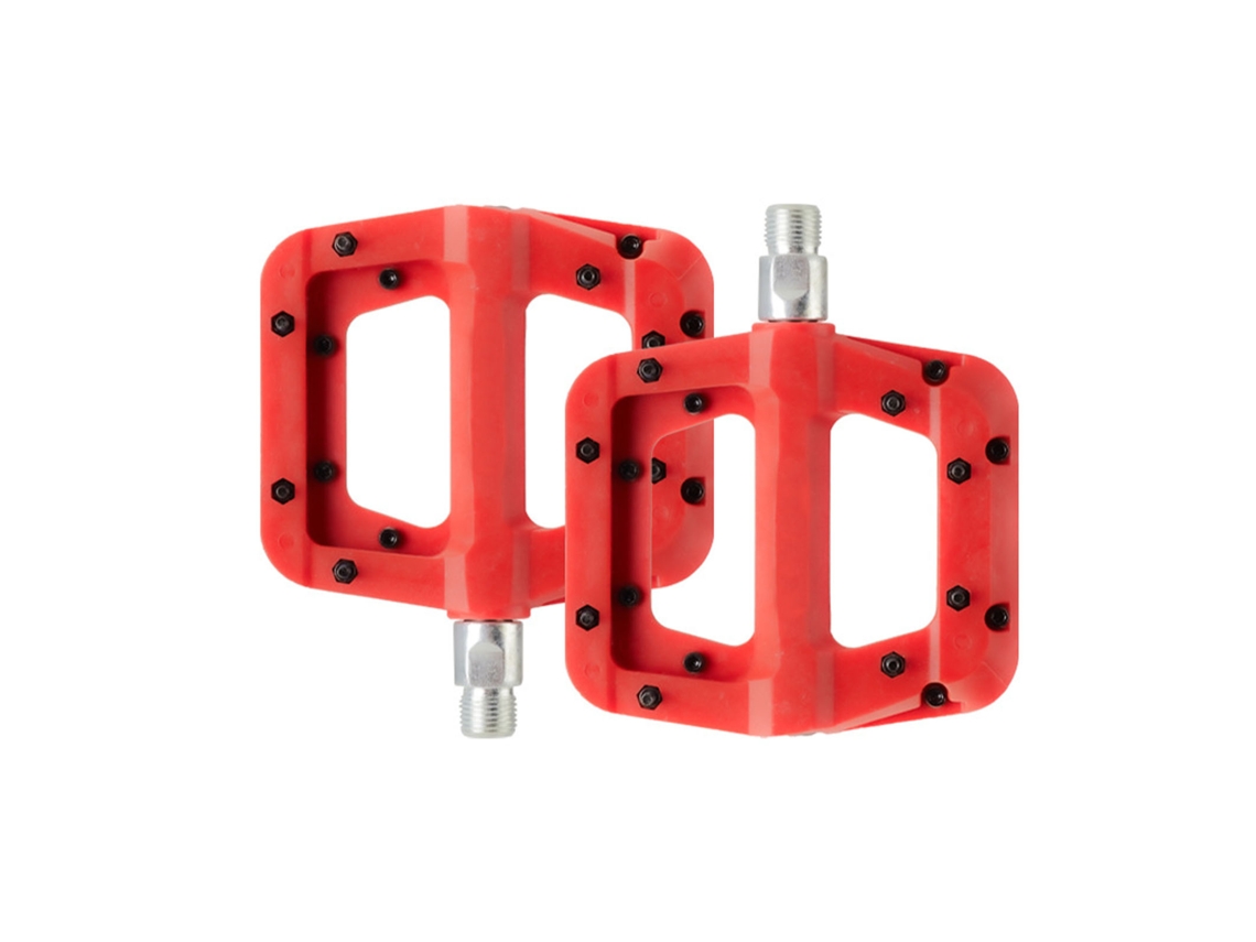 Pedal De Bicicleta 9/16 Polegada Aumentado Antiderrapante Fibra De Nylon Para Mountain Bike Vermelho