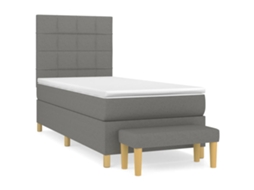Cama com Molas/colchão 90x190 Cm Tecido Cinza escuro MAISON EXCLUSIVE