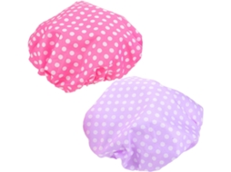 Conjunto De 2 Toucas Banho Reutilizáveis E Elásticas À Prova D Água Para Mulheres, Com Elegante Estampa De Bolinhas