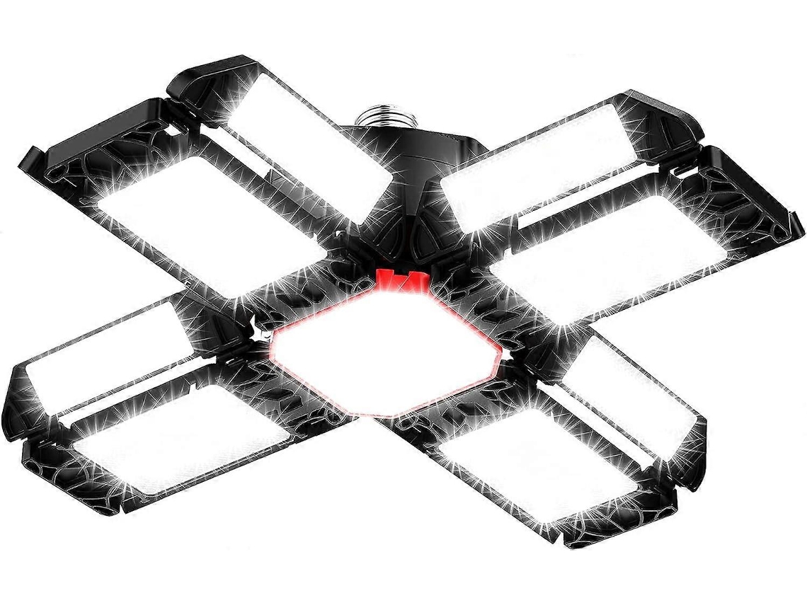 Rebe lâmpada Led Taller 200w 6500k com 12 Painéis Ajustáveis Teto Deformável Luz Baya E26/e27 para Oficina Garagem Armazém
