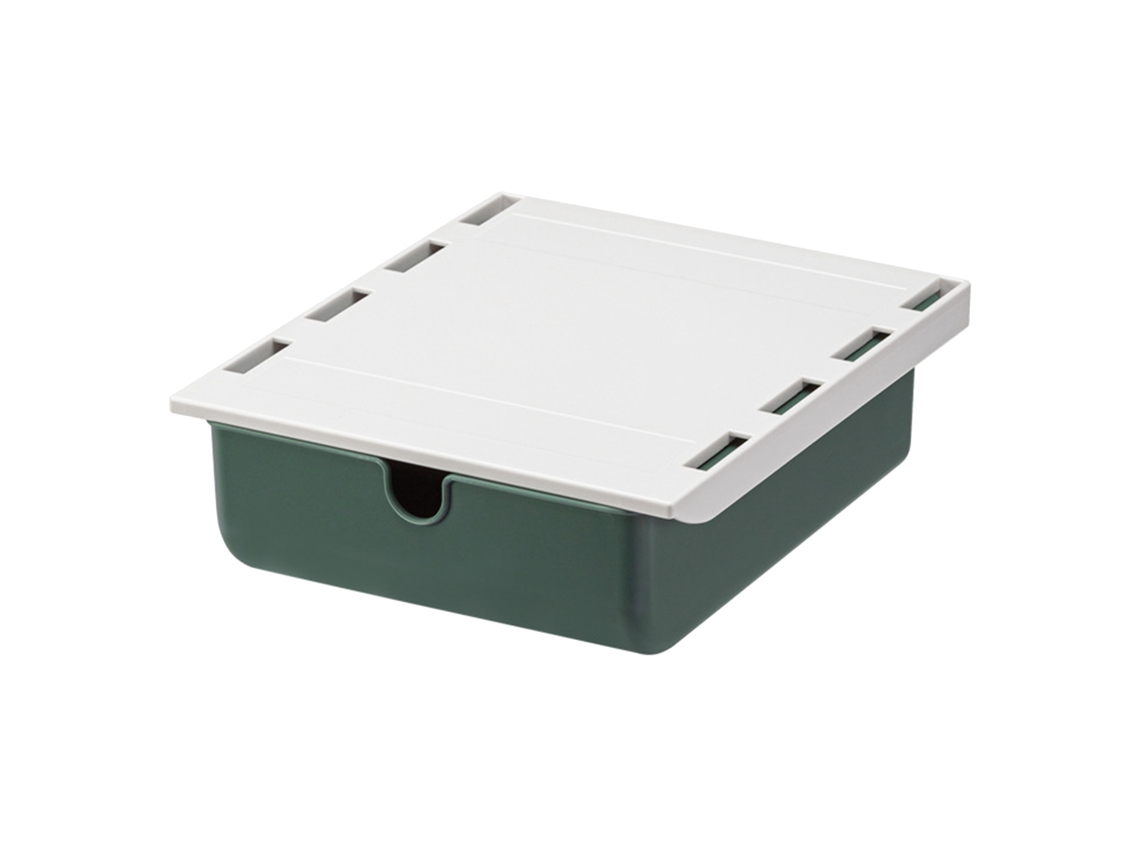 Gaveta sob a mesa adesiva, forte, 2kg, organizador escondido, verde | S/MARCA