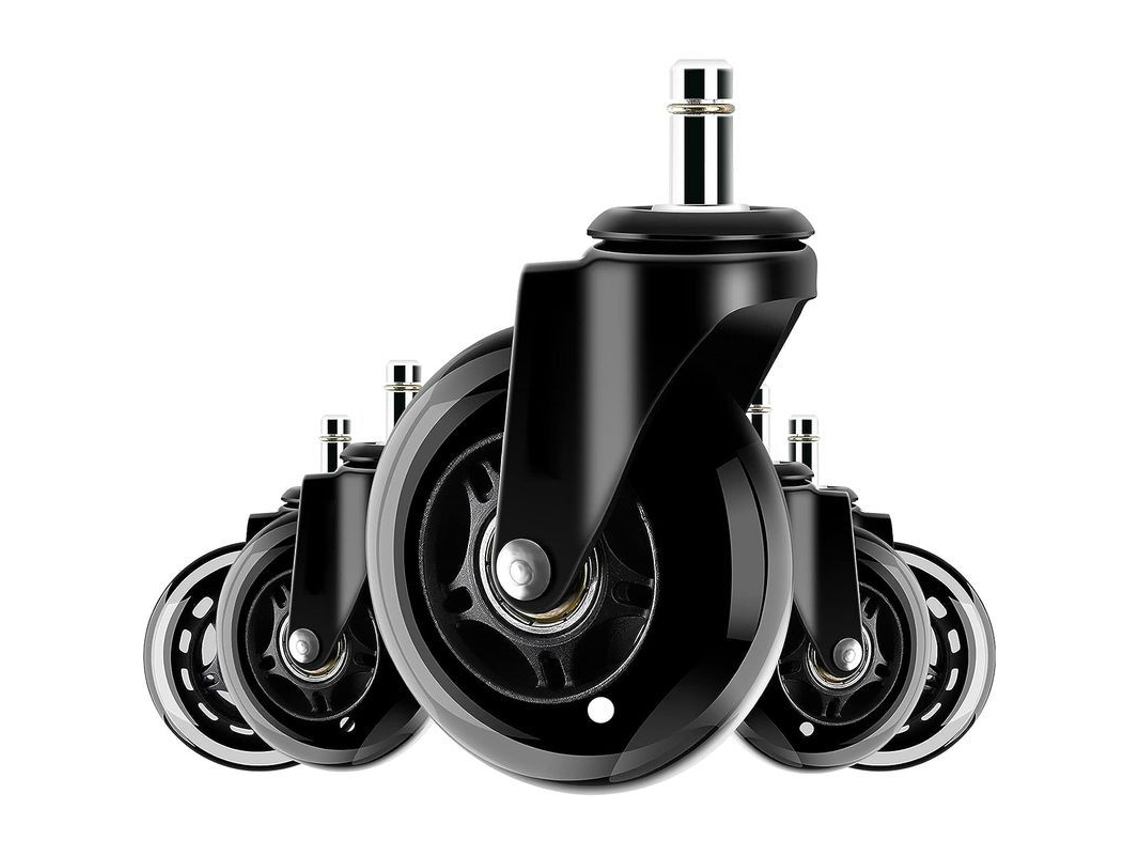 Conjunto De 5 Rodas De Cama Para Pisos Duros 11mm X 22mm Silenciosas Resistentes A 180kg