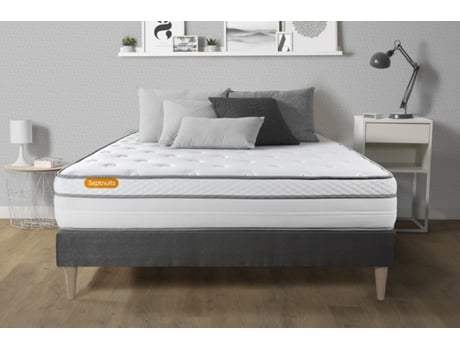 Colchão Base Memo Luxe SEPTNUITS Espuma com memória Cinzento (180x200cm)