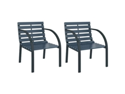 Maison Exclusive - Cadeiras De Jardim 2 Pcs Madeira Cinzento