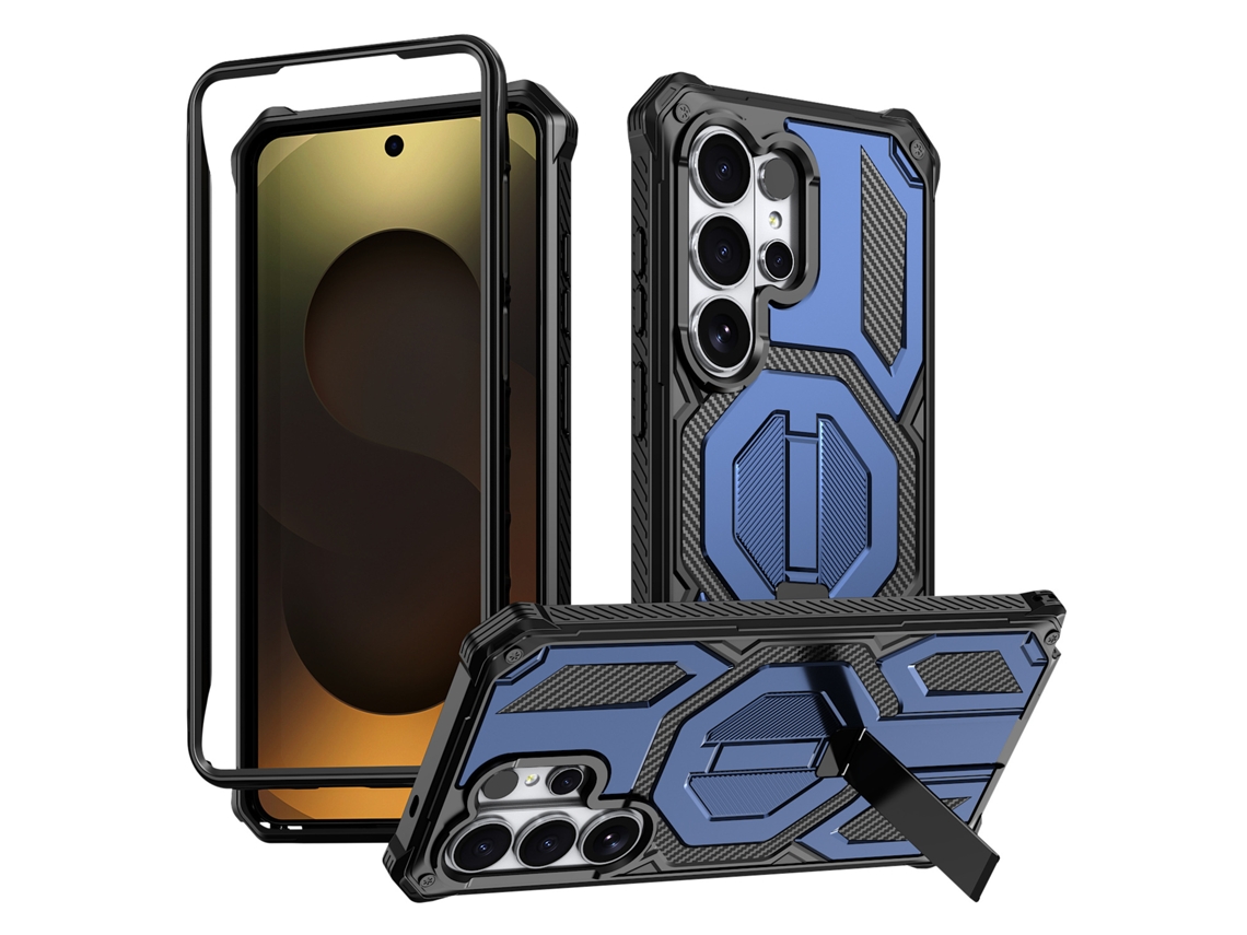 Capa Para Samsung Galaxy S26 Plus, Com Suporte E Carregamento Magnético, Resistente De Nível Militar Azul Panoona