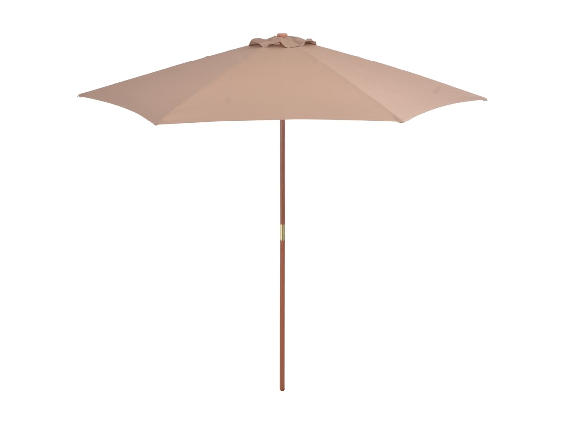 Vidaxl Guarda-sol Exterior C/ Poste Madeira 270 Cm Cinza-acastanhado