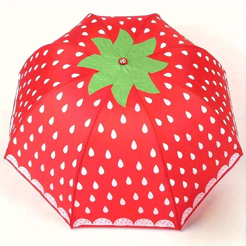 Guarda sol de Estilo Coreano com Estampa de Morango e Melancia, MDUG