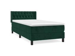 Cama com Molas/colchão 100x200 Cm Veludo Verde escuro MAISON EXCLUSIVE