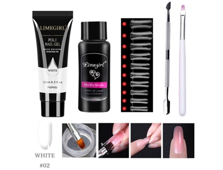 Conjunto De Gel De Extensão Poli Nail Art Clear Camouflage Color Nail Tip Form Crystal Uv Gel Nail Gel Limegirl