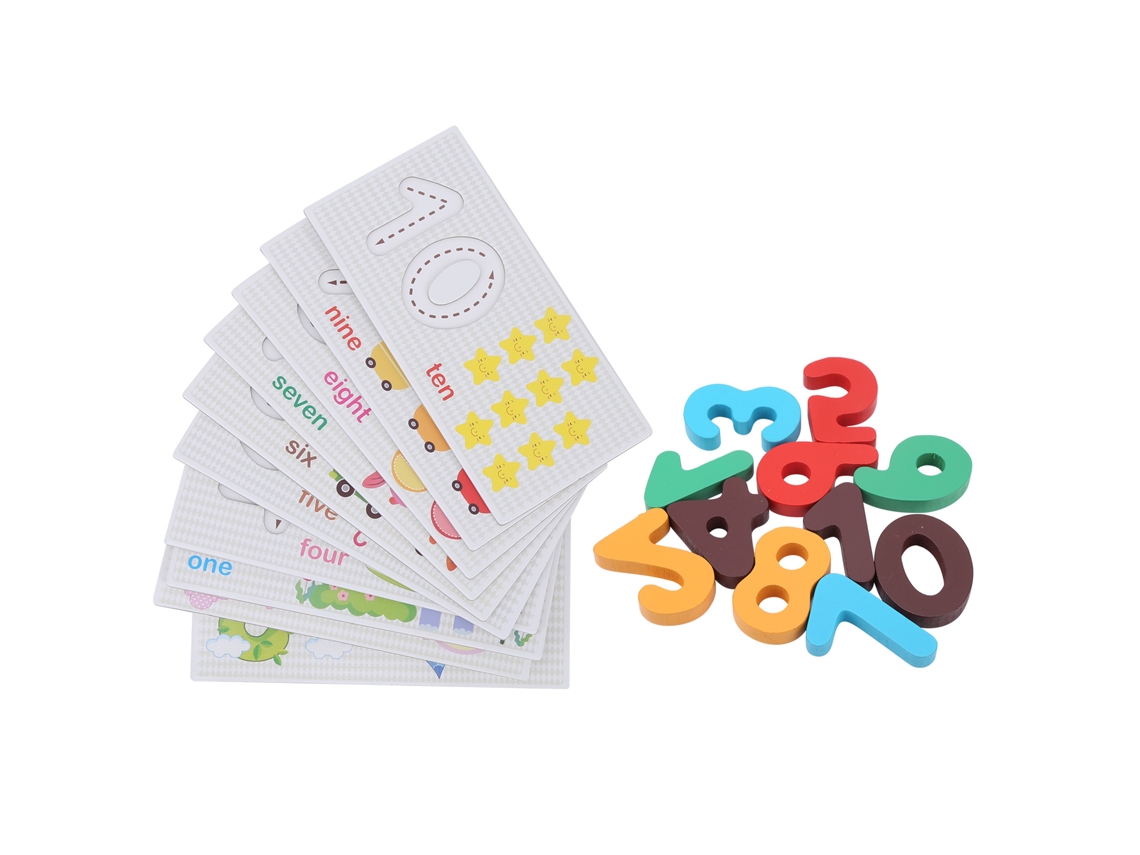 Primerox cartões Flash de Matemática com Blocos de Número em Madeira Brinquedo Educativo para Crianças Acima de 3 Anos